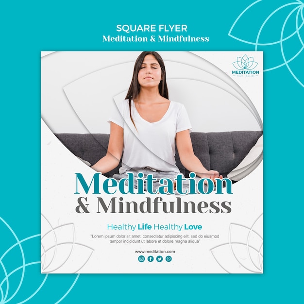 Meditationsflyer-schablonenthema