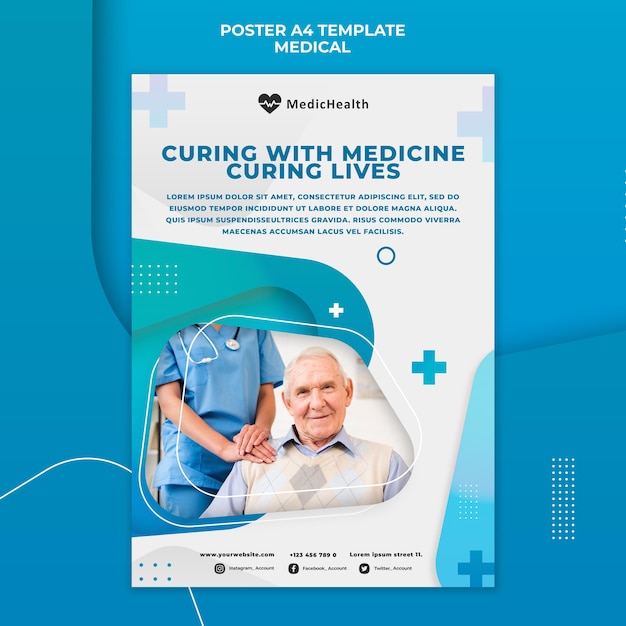 Medizin heilt Plakatschablone