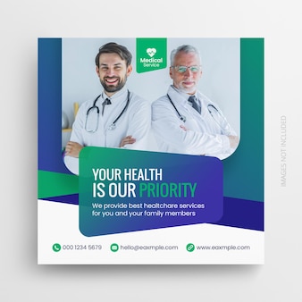 Medizinische gesundheitsflyer-social-media-post-web-promotion-banner-vorlage Premium PSD