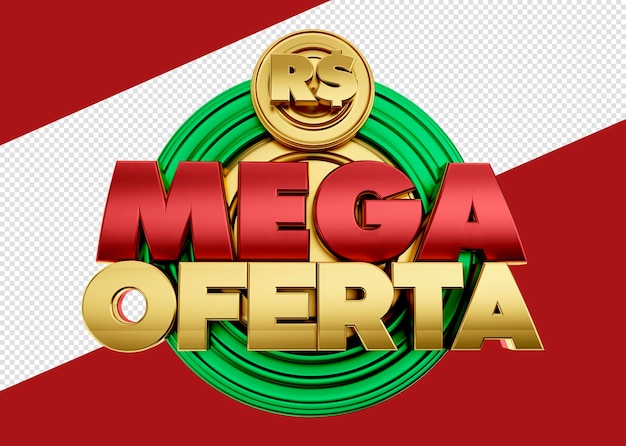 Mega-angebot 3d-logo für werbekampagnen mega-angebot