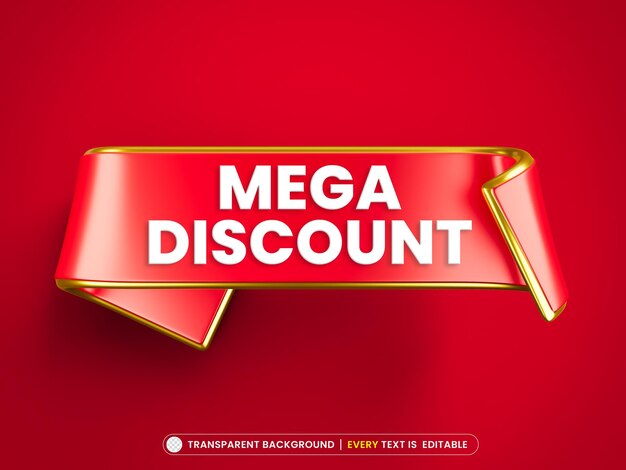 Mega-Rabattband-Werbebanner mit bearbeitbarem Text