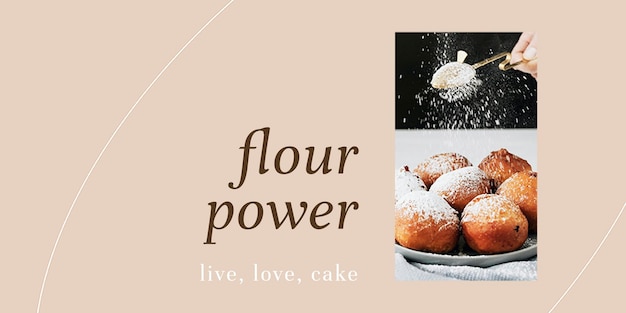 Mehlpulver psd-twitter-header-vorlage für bäckerei- und café-marketing