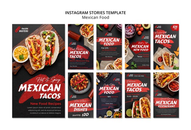 Mexikanische Küche Restaurant Instagram Geschichten Sammlung