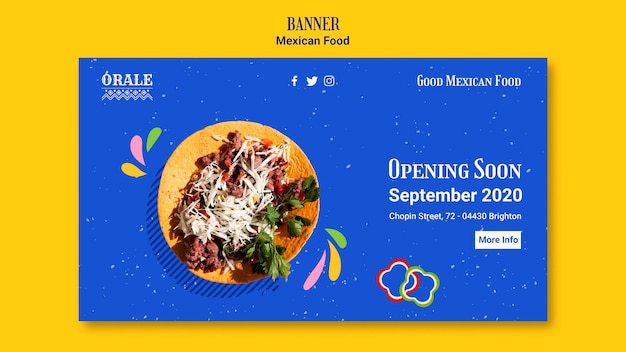 Mexikanische lebensmittel restaurant banner vorlage