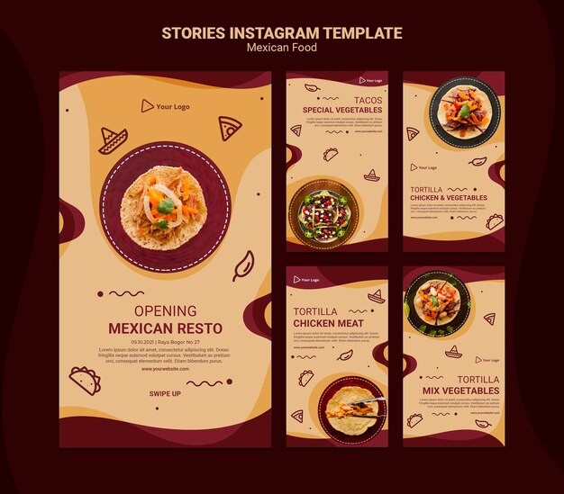 Mexikanische Restaurant Instagram Geschichten Vorlage