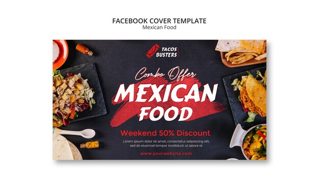 Mexikanisches Restaurant Social-Media-Cover-Vorlage