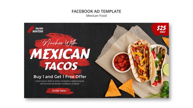 Mexikanisches Restaurant Social Media Promo-Vorlage