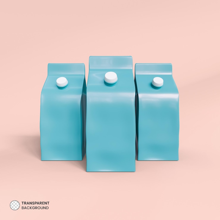 Kostenlose PSD milchkarton-symbol isoliert 3d-render-illustration