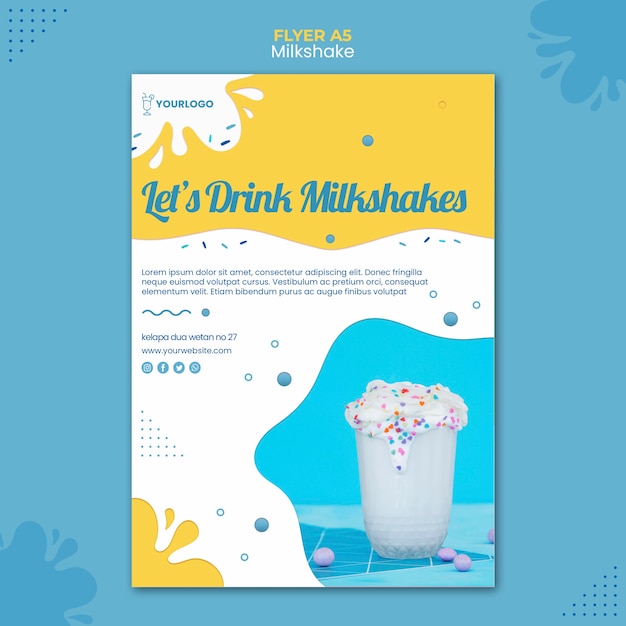 Kostenlose PSD milchshake flyer vorlage