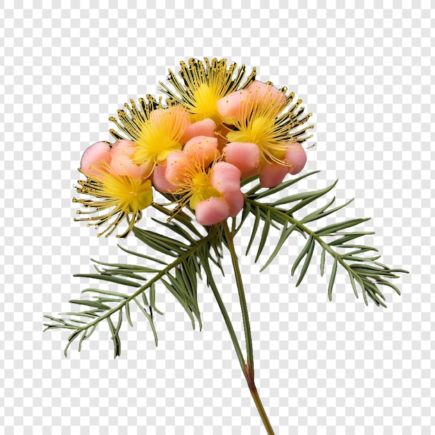 Kostenlose PSD mimosa-blumen auf durchsichtigem hintergrund