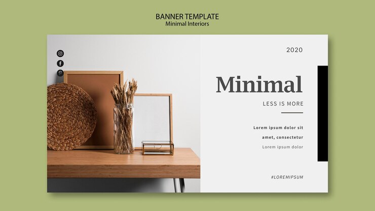 Kostenlose PSD minimale interieur-banner-vorlage