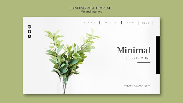 Kostenlose PSD minimales interieur-landingpage-thema