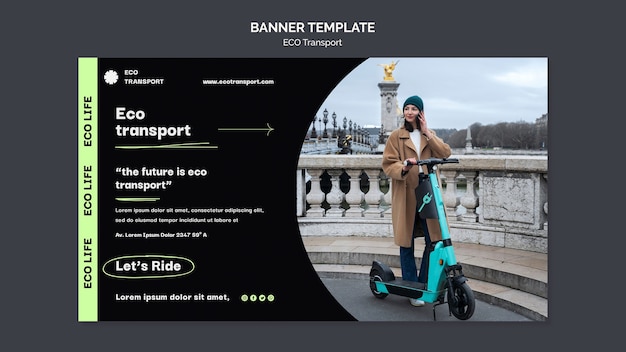 Kostenlose PSD minimalistische banner-vorlage für den eco-transport