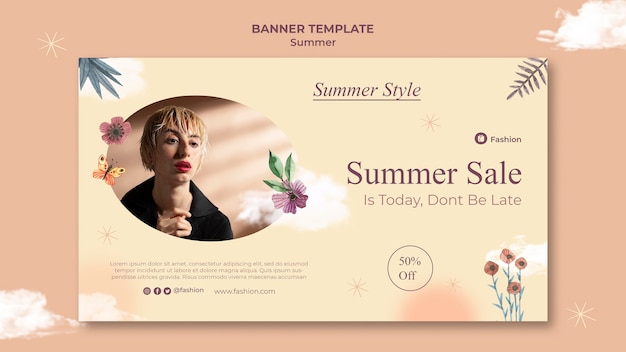 Minimalistische Designvorlage für Sommerbanner