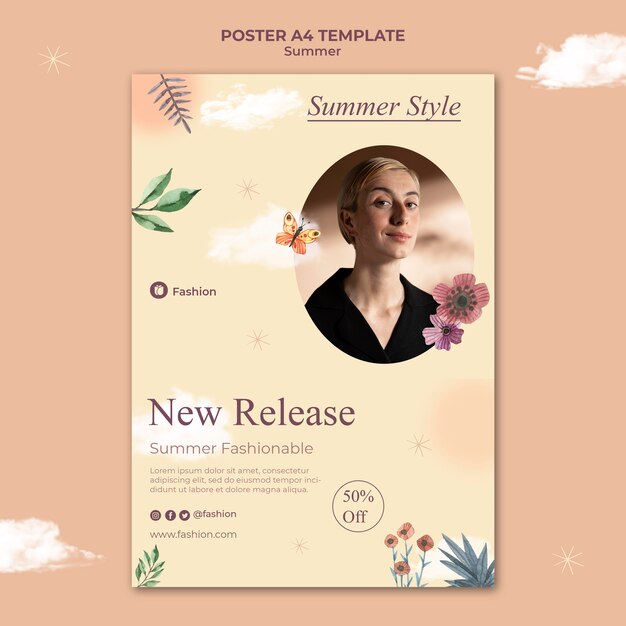 Minimalistische Designvorlage für Sommerposter
