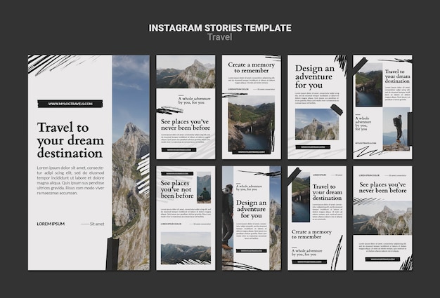 Minimalistische Scrapbook-Instagram-Geschichten-Designvorlage