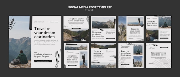 Kostenlose PSD minimalistische scrapbook-instagram-post-design-vorlage