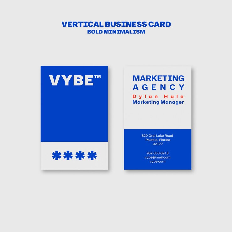 Kostenlose PSD minimalistische vertikale visitenkarte für eine marketingagentur