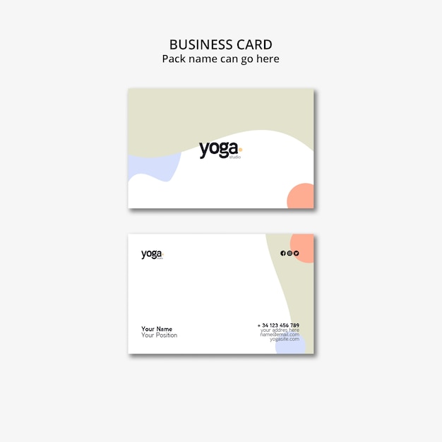 Minimalistische Visitenkartenschablone des Yoga