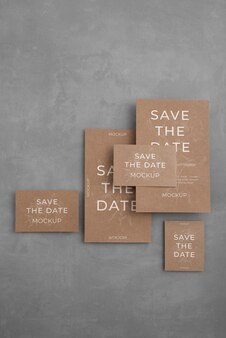 Minimalistisches save the date stationäres mockup