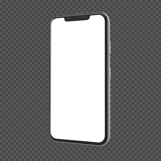 Mobiltelefon mit weißem Bildschirm PSD-Mockup