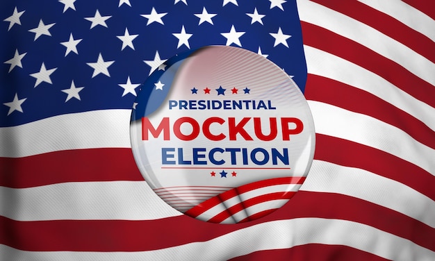 Mock-up-präsidentschaftswahlabzeichen für die vereinigten staaten
