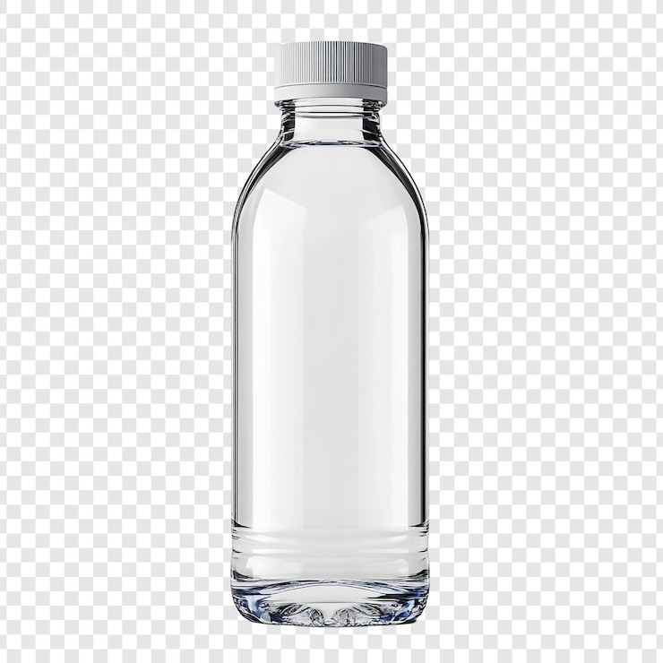 Kostenlose PSD mockup einer durchsichtigen plastikflasche für wasser