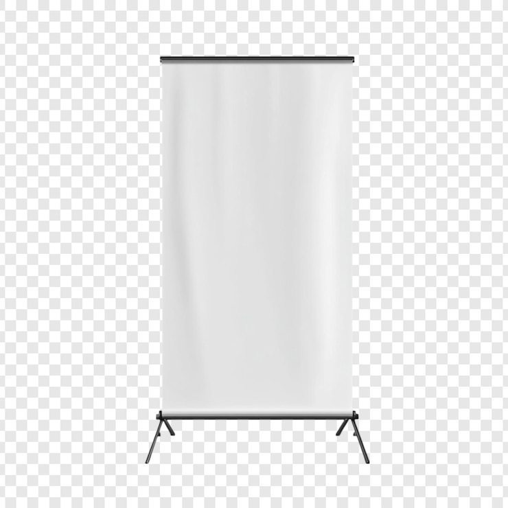 Kostenlose PSD mockup für einen leeren, weißen, einziehbaren bannerstand für designpräsentationen