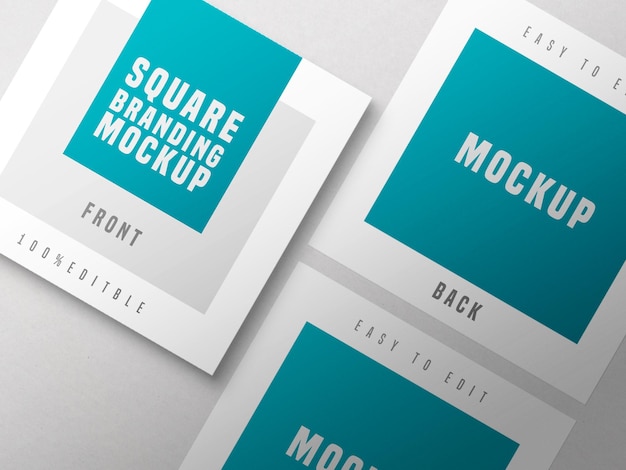 Mockup mit mehreren quadratischen visitenkarten