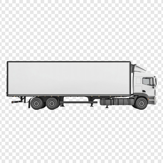 Mockup von einem weißen Semi-LKW-Anhänger für die Lieferung von Logistiktransporten