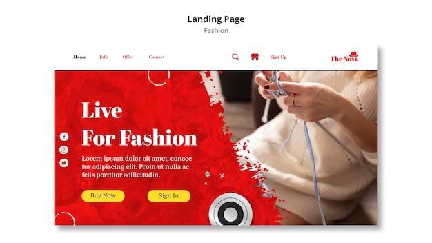 Kostenlose PSD mode landing page vorlage