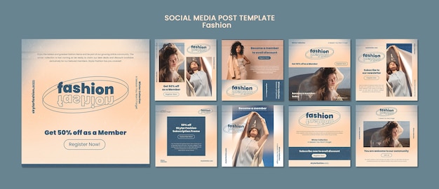 Mode-mitgliedschaft instagram post template design