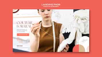 Kostenlose PSD modedesigner-konzept-landingpage-vorlage