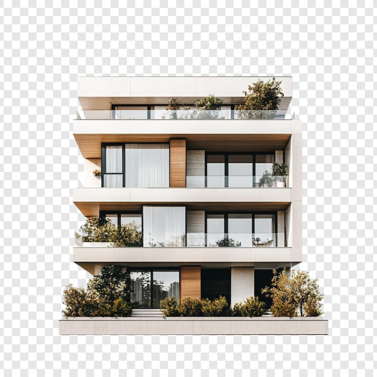 Kostenlose PSD moderne wohnungsbaudesign zeitgenössische architektur