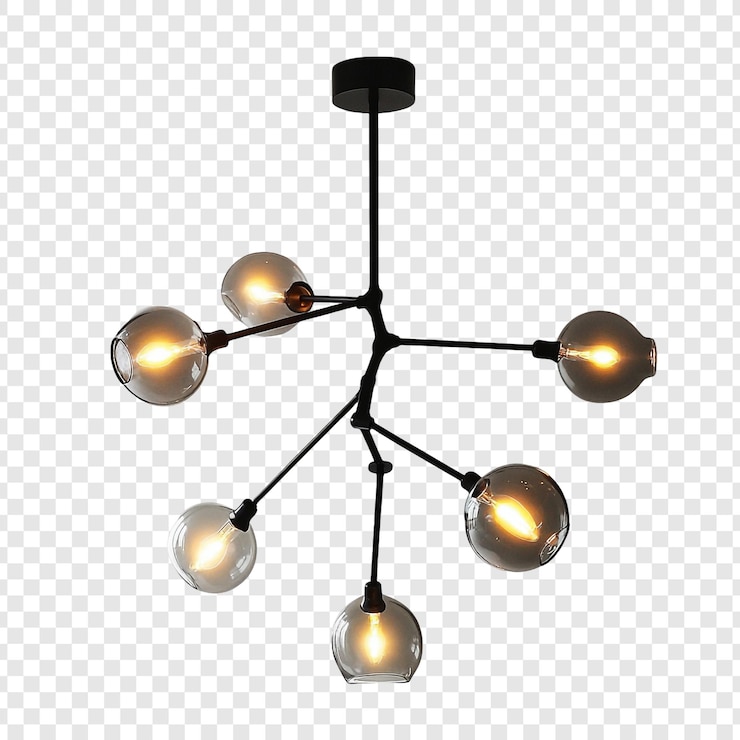 Kostenlose PSD moderner sixlight glasglobus-lüster