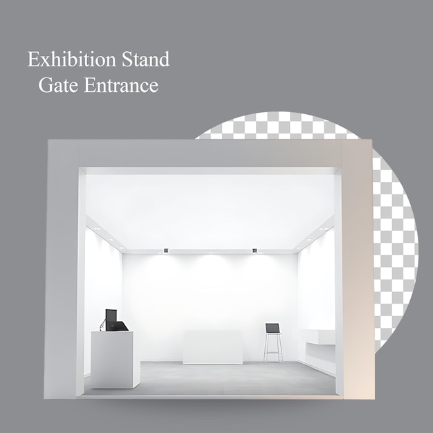 Modernes Ausstellungsstand Tor Eingang Innenarchitektur Mockup