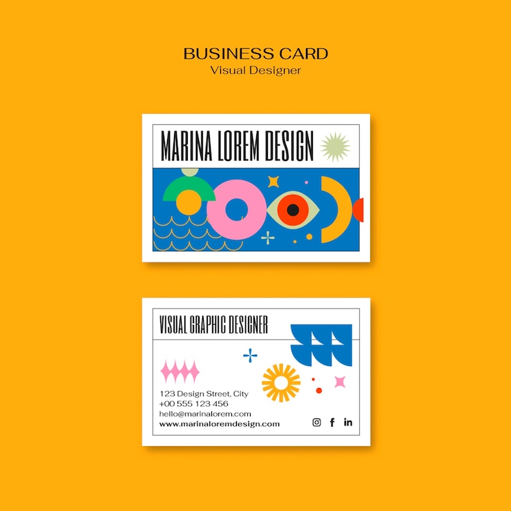 Kostenlose PSD modernes und kreatives visitenkarten-design für einen visuellen designer