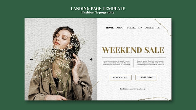 Kostenlose PSD modetypografie-landingpage