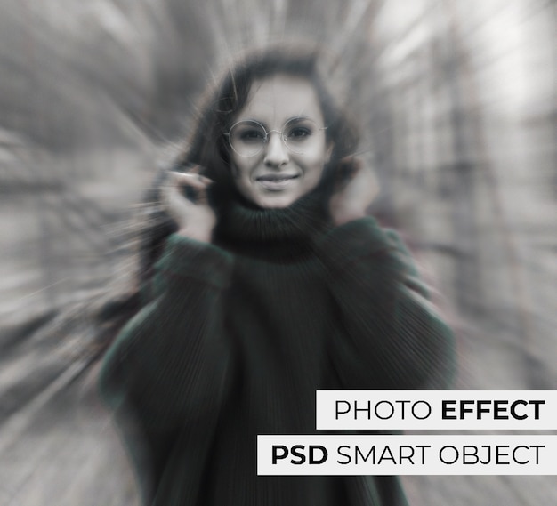 Monochromes Porträt einer Frau mit chromatischem Randeffekt