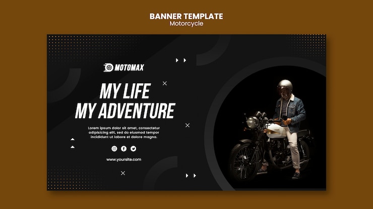 Kostenlose PSD motorrad-konzept-banner-vorlage