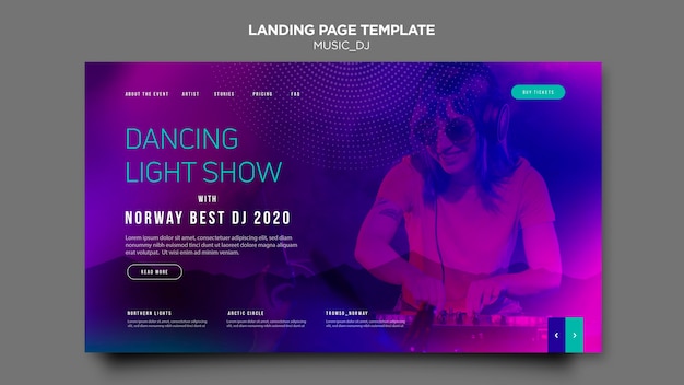 Kostenlose PSD musik dj landing page thema