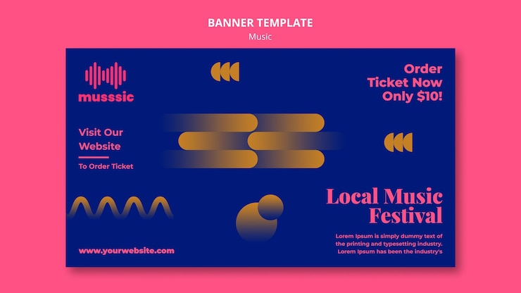 Kostenlose PSD musik expo vorlage banner