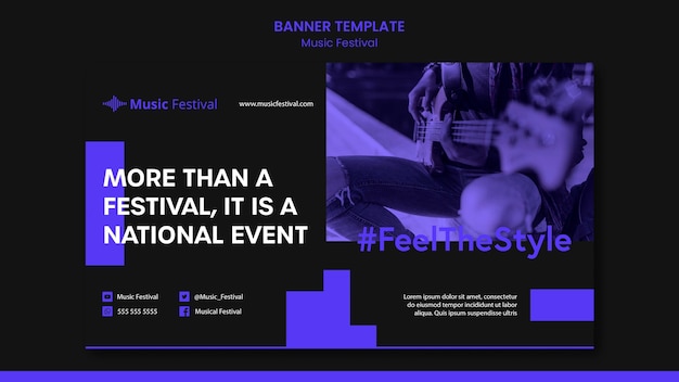 Kostenlose PSD musik festival anzeige vorlage banner