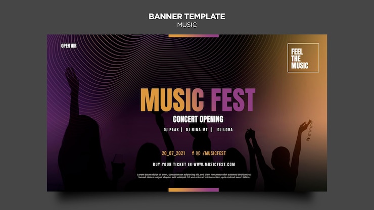 Kostenlose PSD musik festival banner vorlage