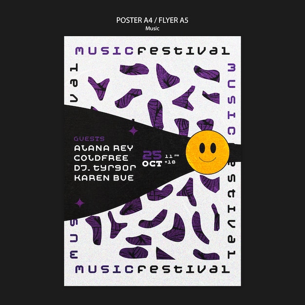 Kostenlose PSD musik-festival-plakat-schablone