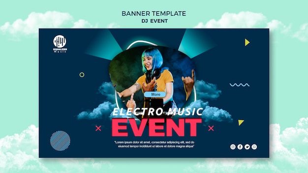 Musik party konzept banner vorlage