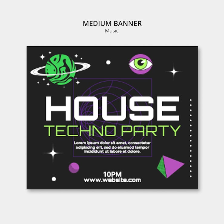 Kostenlose PSD musikbanner-schablonendesign