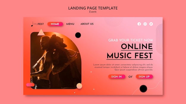 Musikereignis-Landingpage