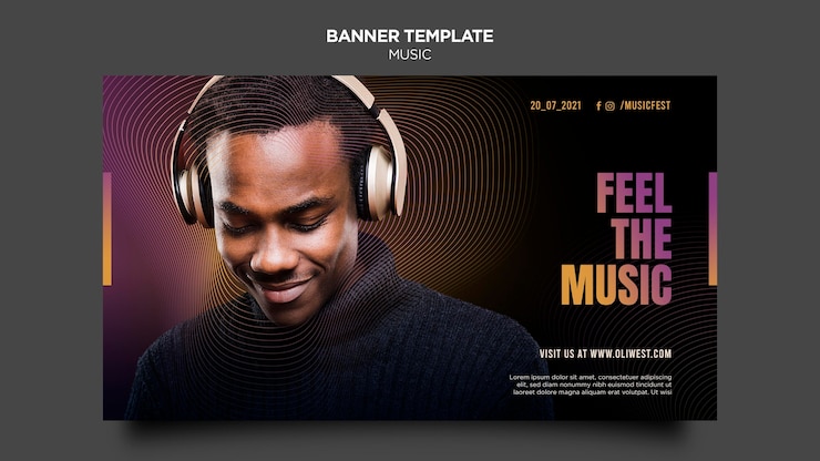 Kostenlose PSD musikfestival banner vorlage