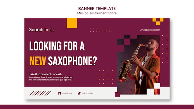 Musikinstrument konzept konzept banner vorlage